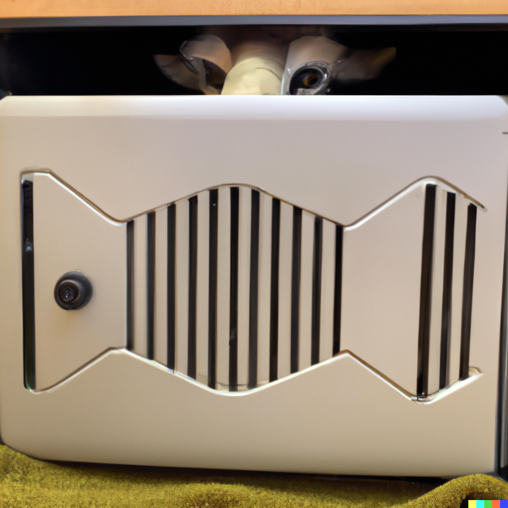 Image of a mechanical wolf hiding in a sheep-like appliance case.